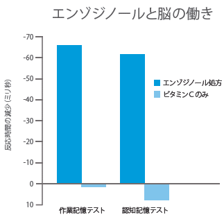 エンゾジノールと脳の働き グラフ